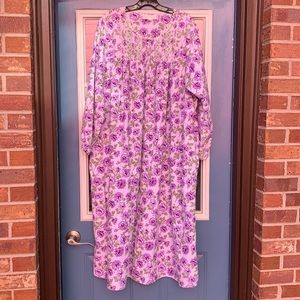 Long sleeve floral nightgown purple